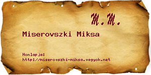 Miserovszki Miksa névjegykártya